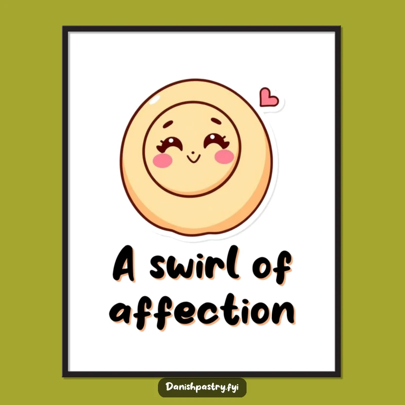 Funny Cinnamon Roll Poster: Sweet Kiss Pastry Art for a Loving Touch