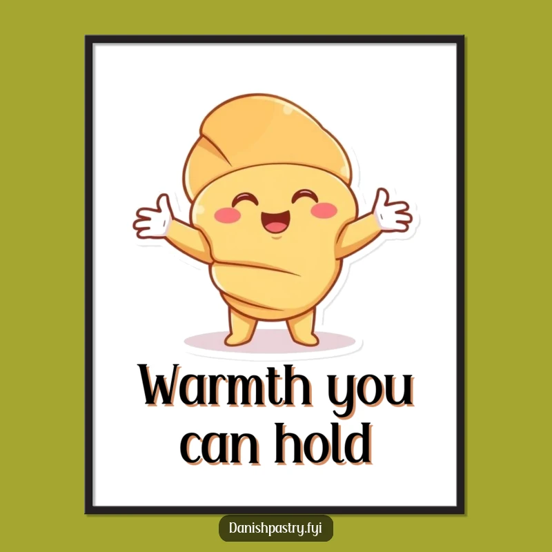 Funny Croissant Hug Poster: Bring Warmth and Laughter with Hilarious Pastry Art