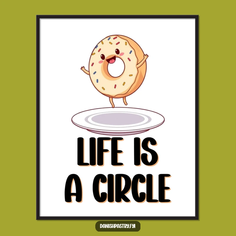 Funny Donut Cartwheel Poster - Sprinkle Some Laughter on Your Walls