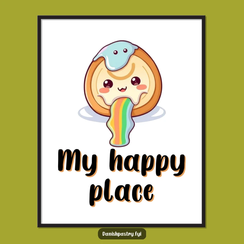 Funny Cinnamon Roll Poster: Whimsical Dessert Art for Your Space