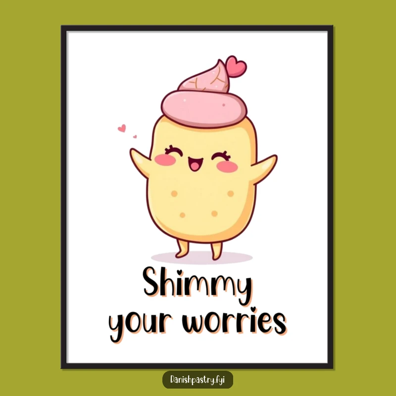 Funny Giddy Scone Shimmy Poster - Joyful Baking Art Gift