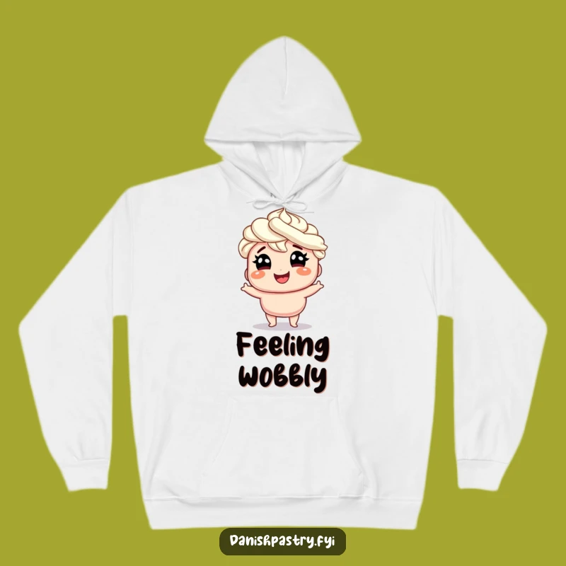 Funny Danish Wobble Hoodie: Whipped Cream Pastry Comfort, Hilarious Cozy Gift