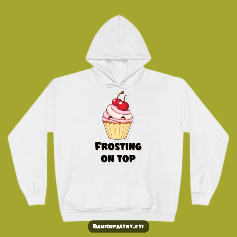 Funny Cupcake Bouncing Cherry Hoodie: Cozy Frosting Dessert Sweatshirt Gift