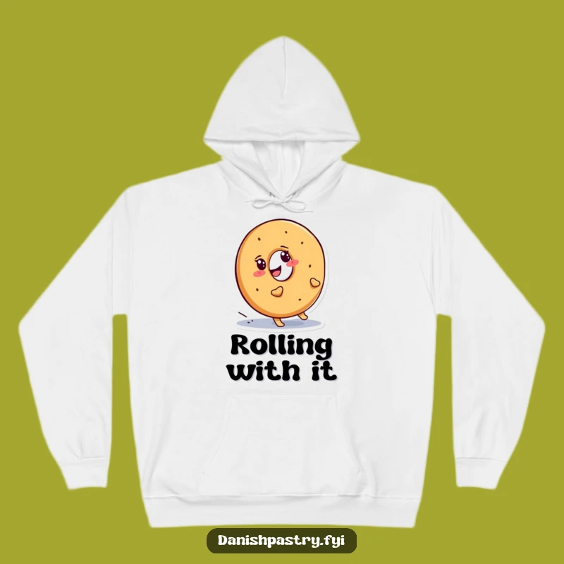 Funny Cozy Bagel Uphill Hoodie: Warm, Determined Pastry Gift