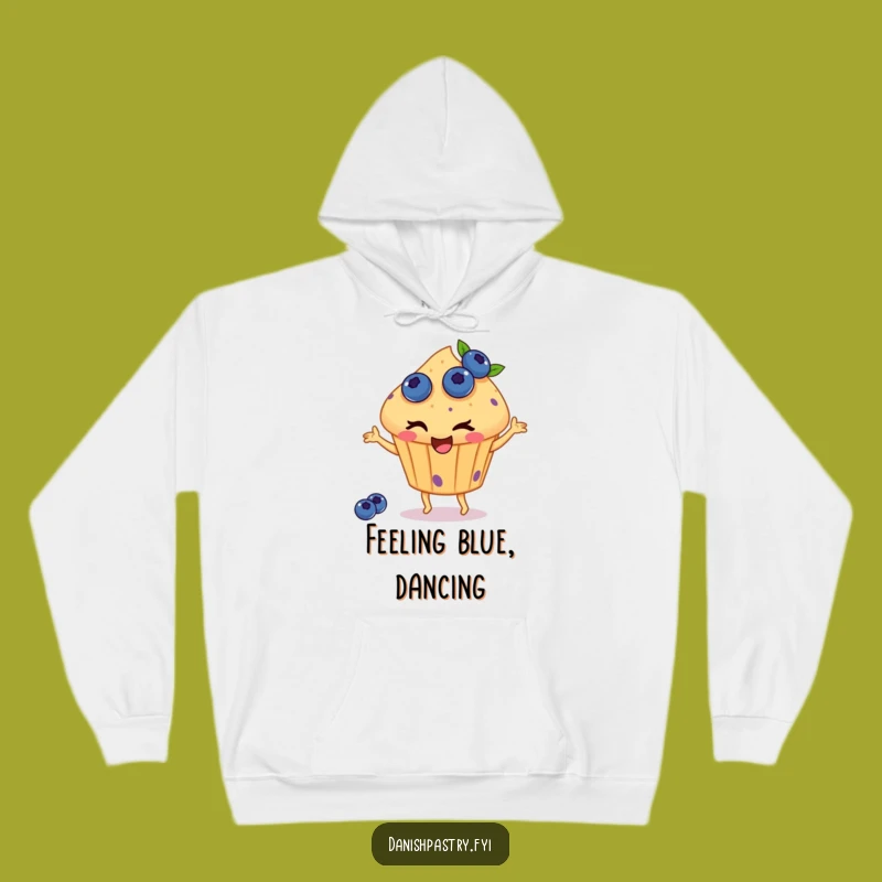 Funny Dancing Muffin Hoodie - Cozy Comfort with Blueberry Fun!