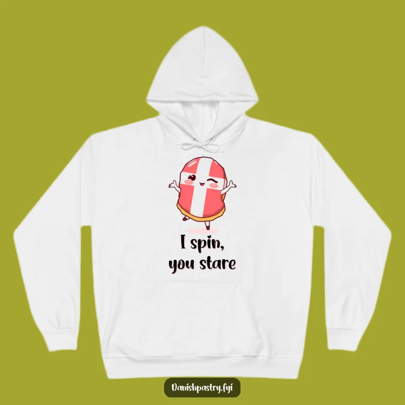 Funny Danish Flag Pastry Pirouette Hoodie: Cozy Swirls, Perfect Gift