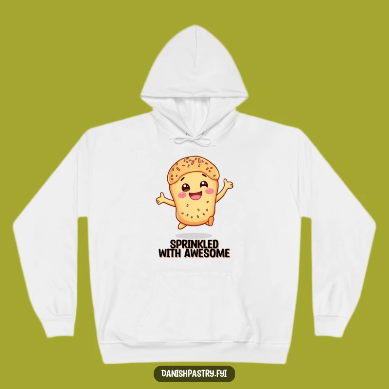 Funny Danish Pastry Leap Hoodie: Cozy & Exciting Sprinkled Comfort, Gift