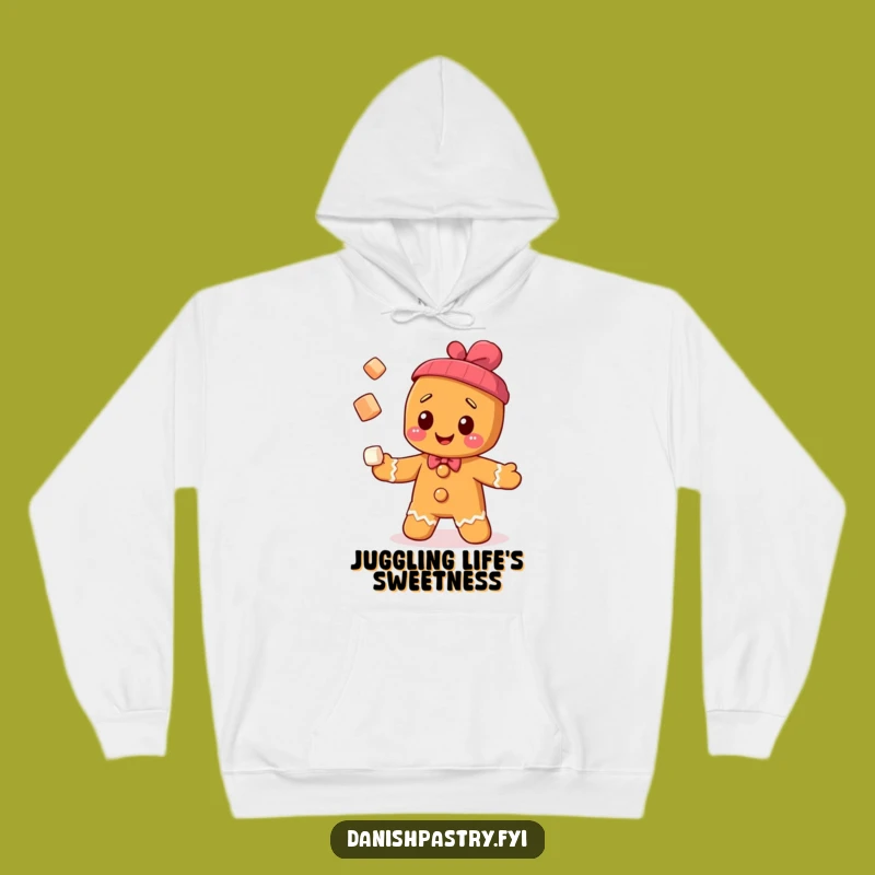 Funny Gingerbread Man Hoodie - Juggling Cubes Cozy Sweatshirt for Sweet Comfort