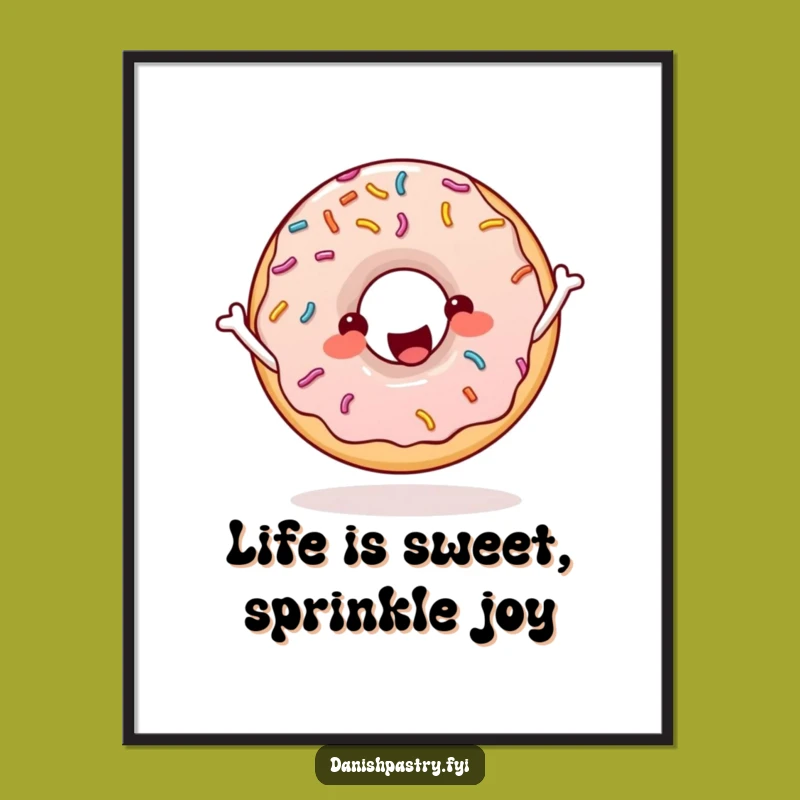 Free Printable Wall Art: Cheerful Donut Skipping Rope - Humorous Downloadable Decor
