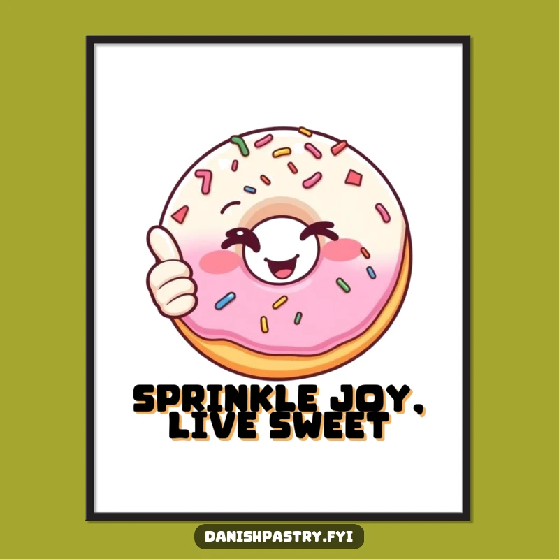 Free Printable Wall Art: Funny Donut Thumbs Up Decor Downloadable Art