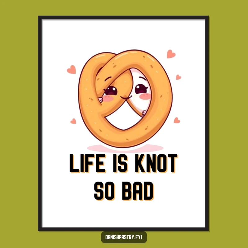 Free Printable Wall Art: Happy Pretzel Twist Funny Downloadable Art