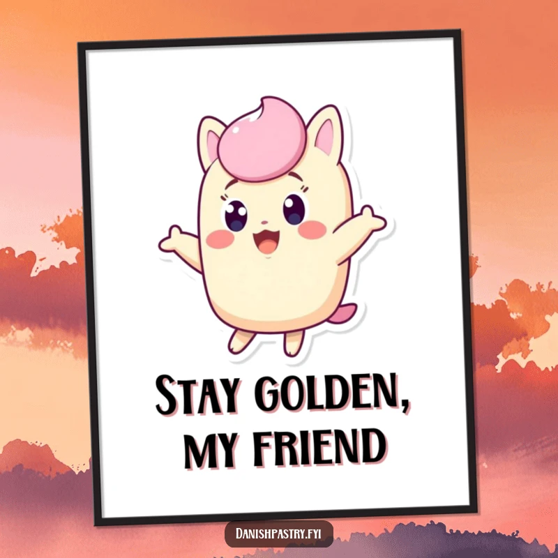 Funny Free Printable Wall Art: A Twinkie character captured mid-leap, radiating excitement, perfect downloadable decor.