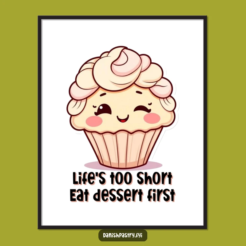Free Printable Wall Art: Winking Cupcake Humor, Funny Downloadable Decor for Your Home