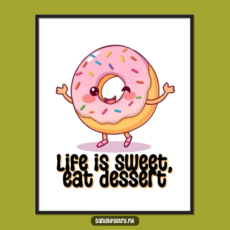 Funny Donut Printable Wall Art: Free Downloadable Dancing Pastry Art
