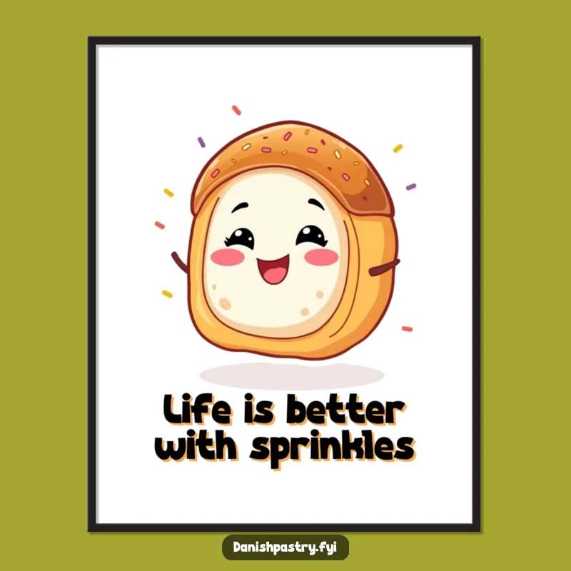 Funny Free Printable Danish Pastry Wall Art: Sprinkle Decor Downloadable Art