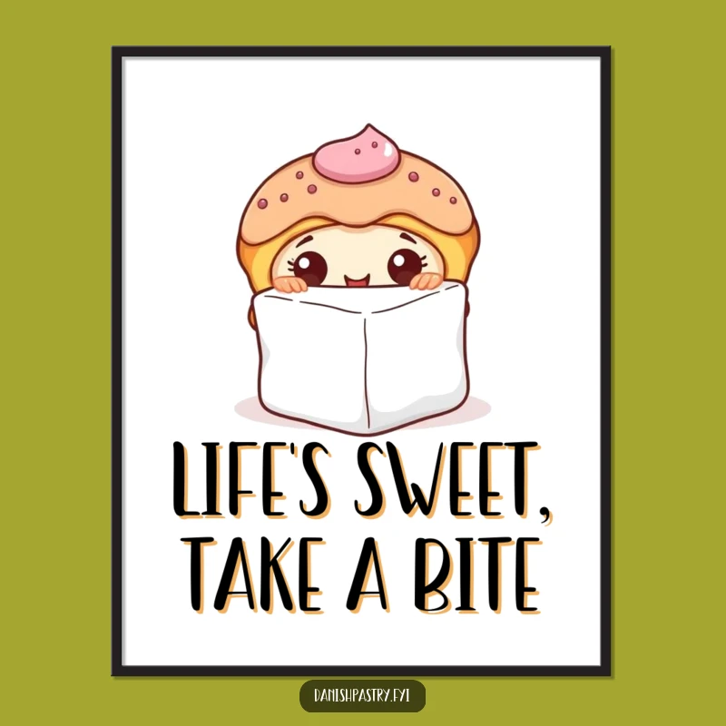 Funny Free Printable Wall Art: Curious Pastry Peeking, Whimsical & Sweet Home Decor