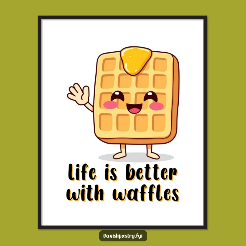 Funny Free Printable Wall Art: Waving Syrup Waffle - Downloadable Decor
