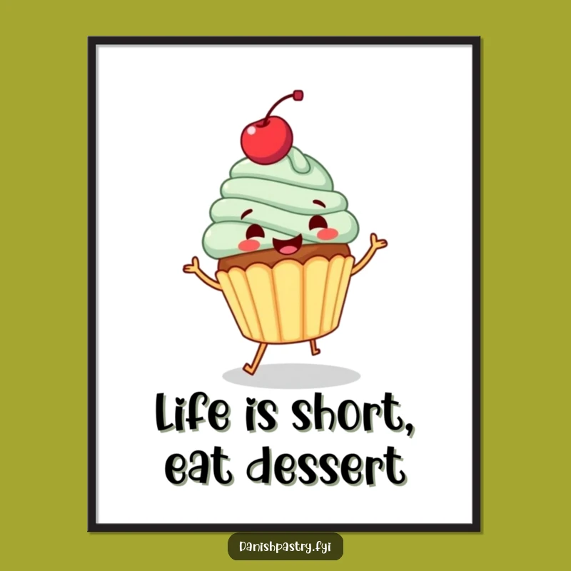 Funny Cupcake Printable Wall Art: Free Downloadable Dancing Dessert Art