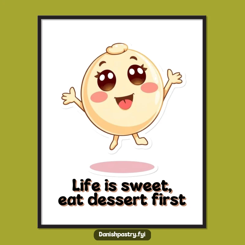 Funny Free Printable Wall Art: Joyful Pastry Jump - Whimsical Art Download!