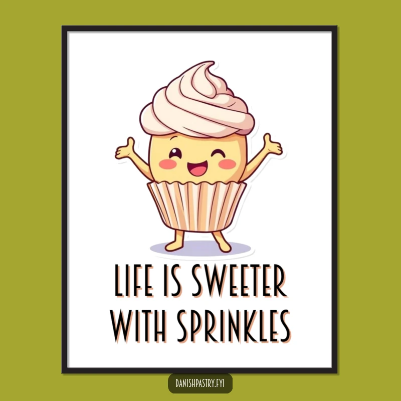 Free Printable Wall Art: Cupcake Dancing Funny Downloadable Art