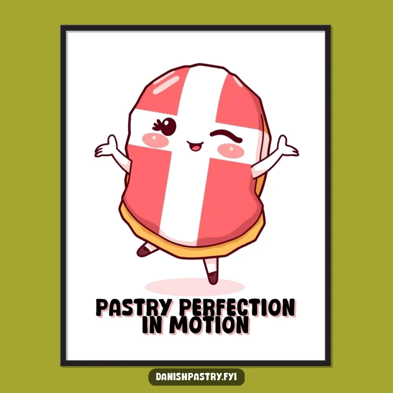 Funny Printable Wall Art: Winking Danish Flag Pastry Downloadable Decor