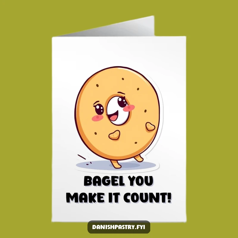 Free Printable Bagel Birthday Card: Funny Struggle Downloadable Gift for Grads