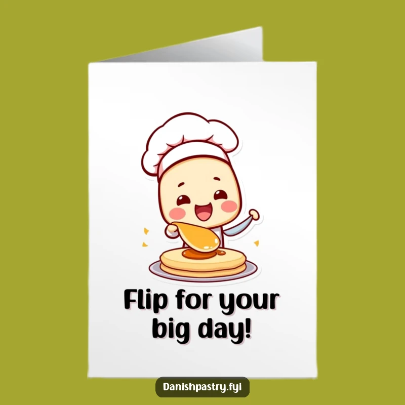 Free Printable Birthday Card: Chef Danish Flipping Fun Downloadable Gift