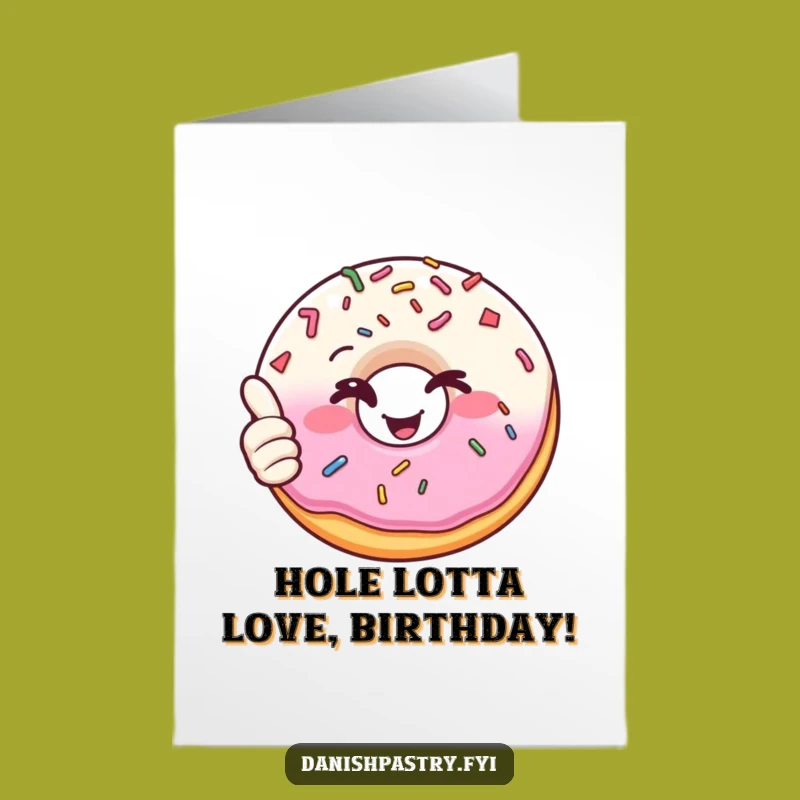 Free Printable Birthday Card: Funny Donut Thumbs Up LOL Downloadable Gift