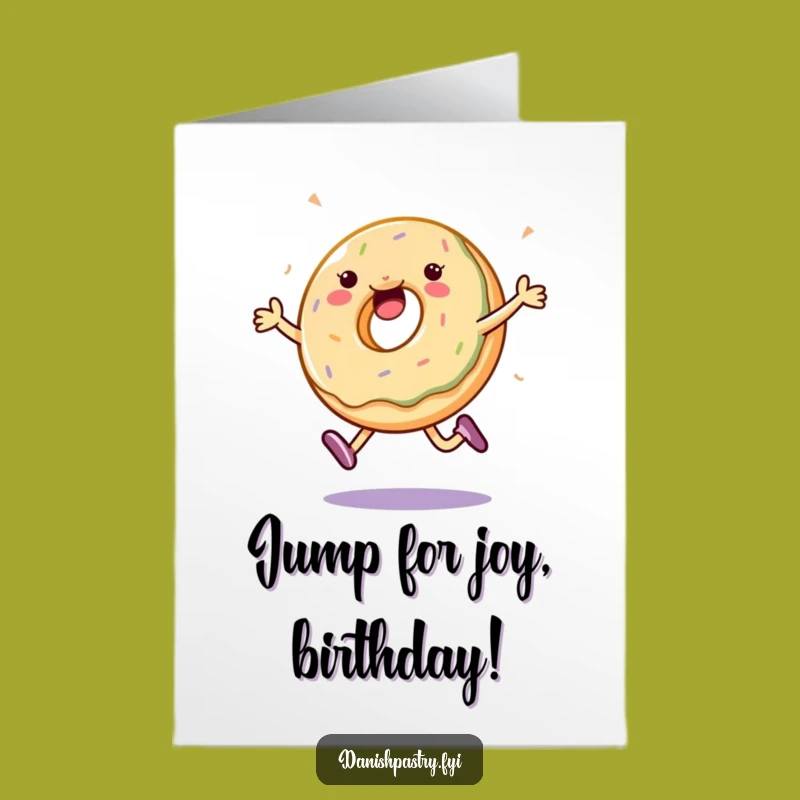 Free Printable Birthday Card: Funny Jelly Donut Leap LOL Downloadable Gift