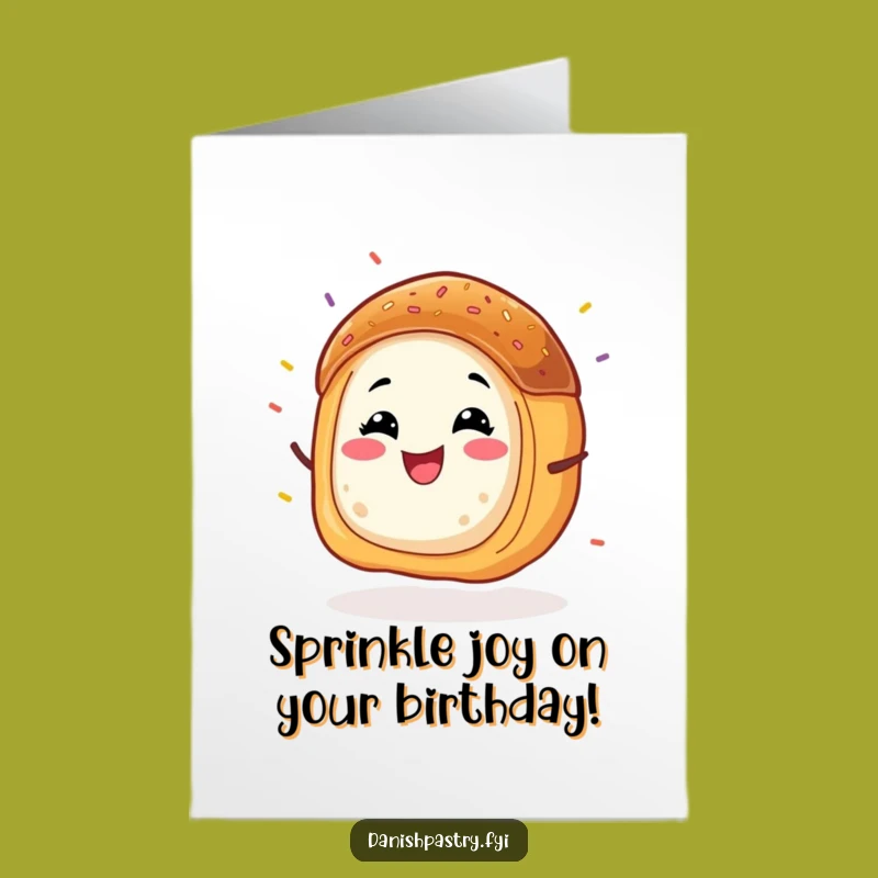 Free Printable Danish Pastry Birthday Card: Fun Sprinkle Gift Downloadable for Parties