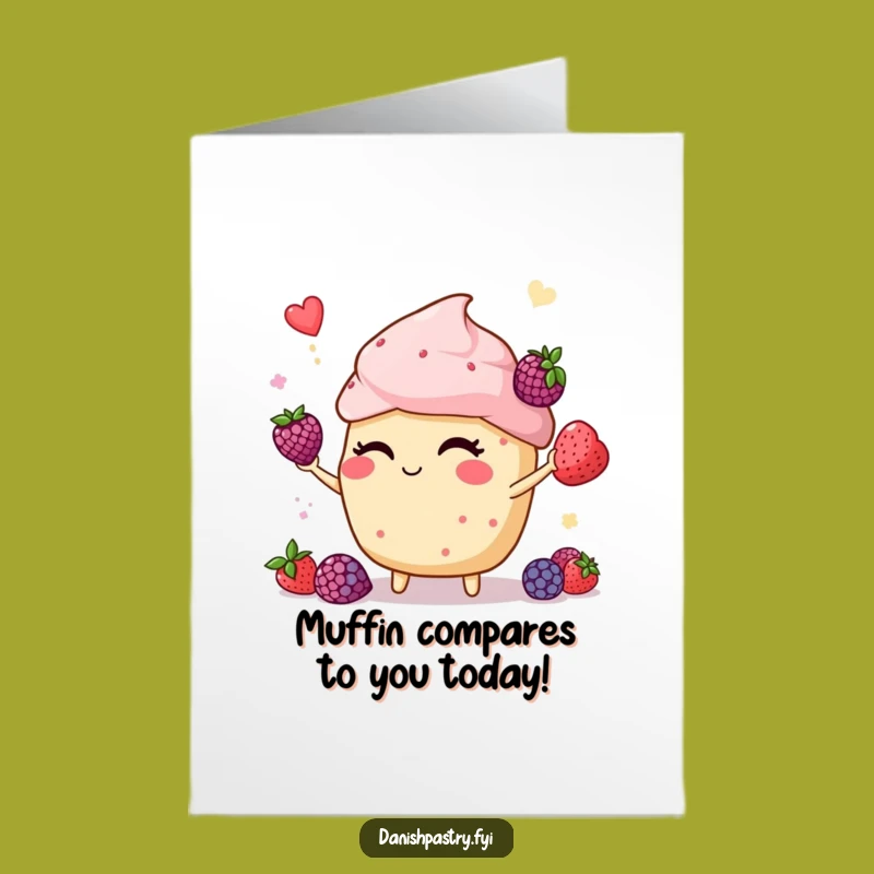 Free Printable Muffin Juggling Birthday Card: Funny Downloadable Gift for a Playful Celebration