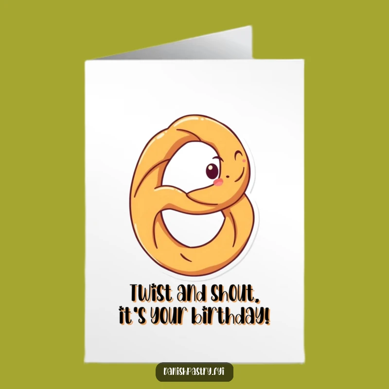 Free Printable Pretzel Birthday Card: Funny Spinning Pastry Downloadable