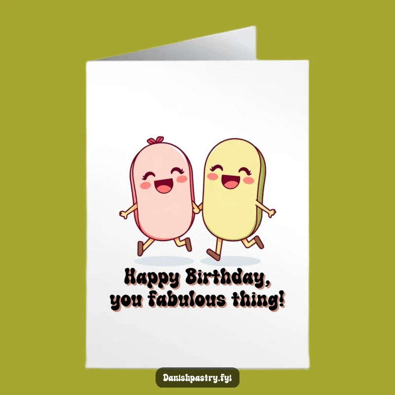 Free Printable Birthday Card: Happy Macaron Pair - Fun Downloadable Gift
