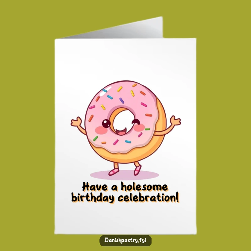 Free Printable Donut Birthday Card: Funny Dancing Pastry Downloadable