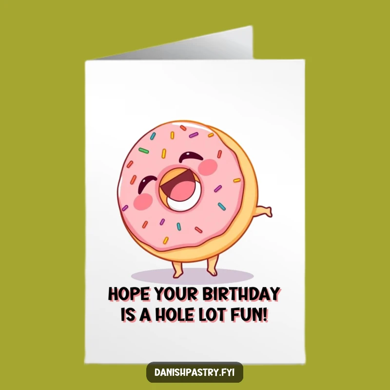 Free Printable Birthday Card: Laughing Donut Somersault Fun, Downloadable Gift for Joy