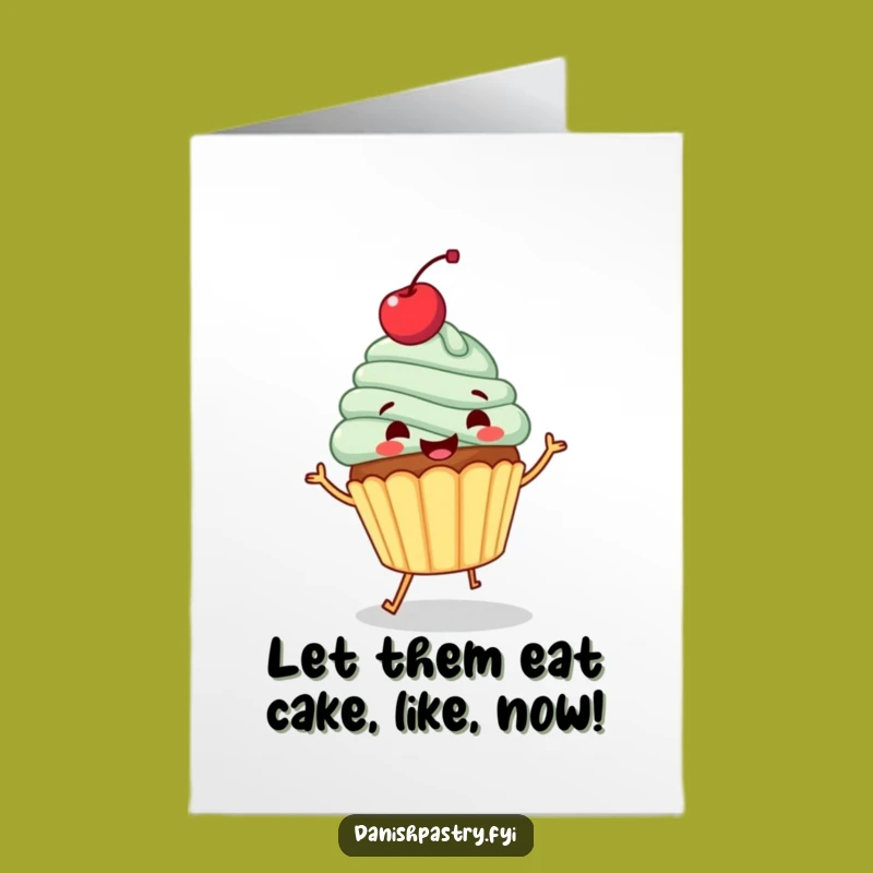 Free Printable Cupcake Birthday Card: Funny Dancing Dessert Downloadable