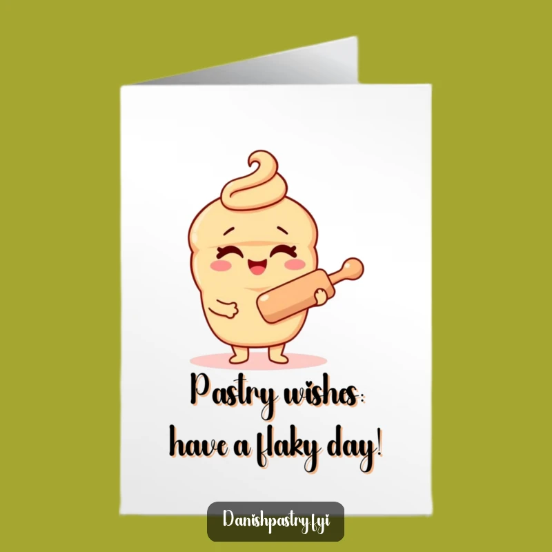 Free Printable Birthday Card: Winking Danish Pastry Rolling Pin Funny Downloadable Gift