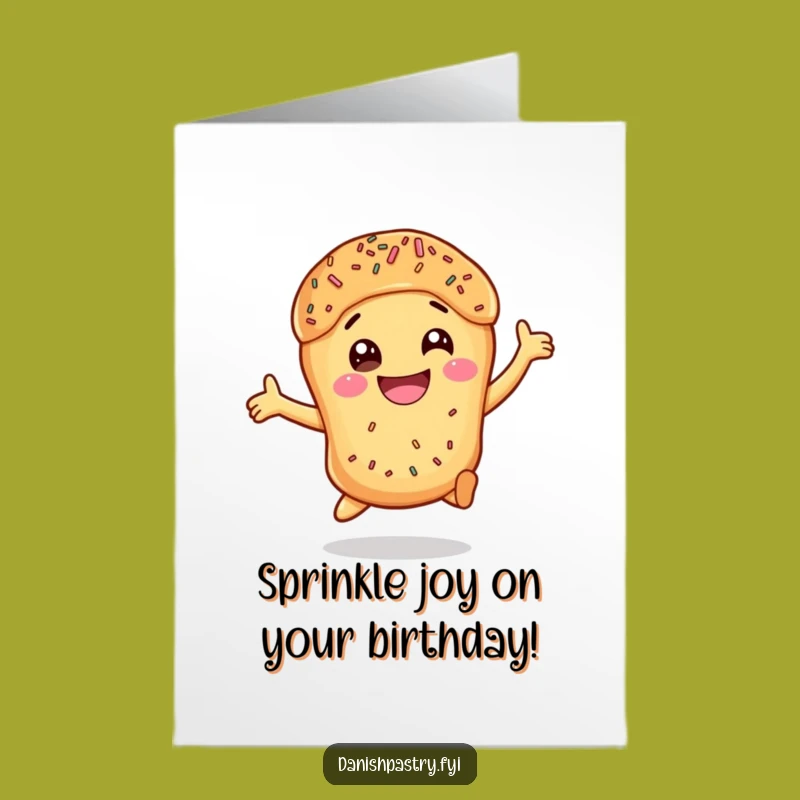 Excited Danish Pastry Free Printable Birthday Card: Fun Downloadable Gift