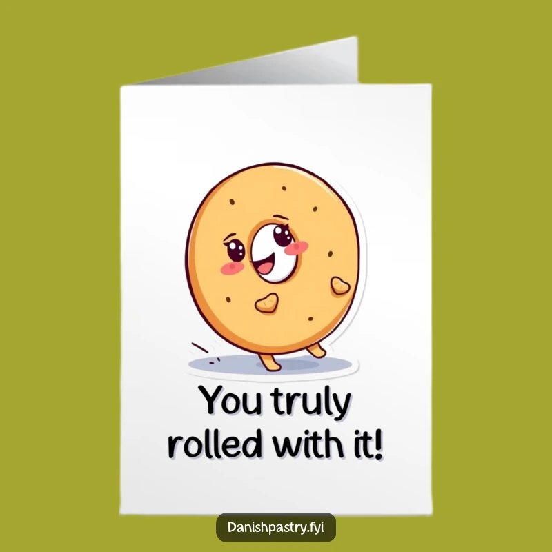 Free Printable Bagel Congrats Card: Determined Roll Downloadable for Achievements