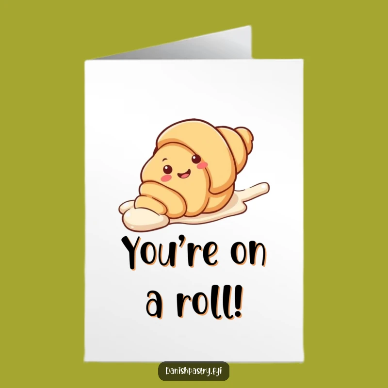 Free Printable Congrats Card: Croissant's Icing Slide - Celebrate Success!