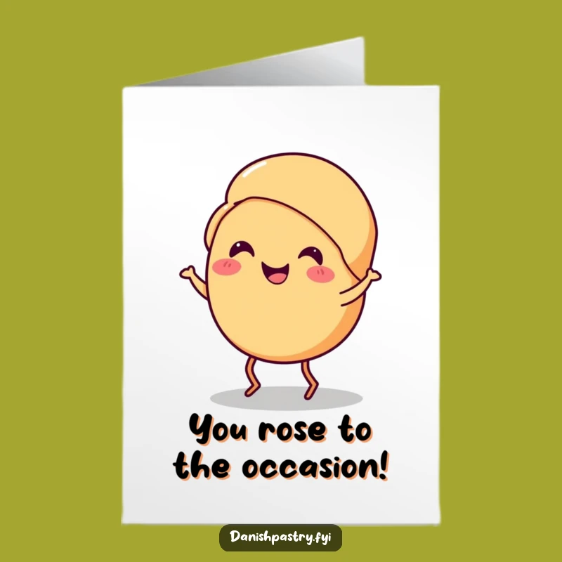 Free Printable Congrats Card: Dancing Croissant, Fun Downloadable Celebration