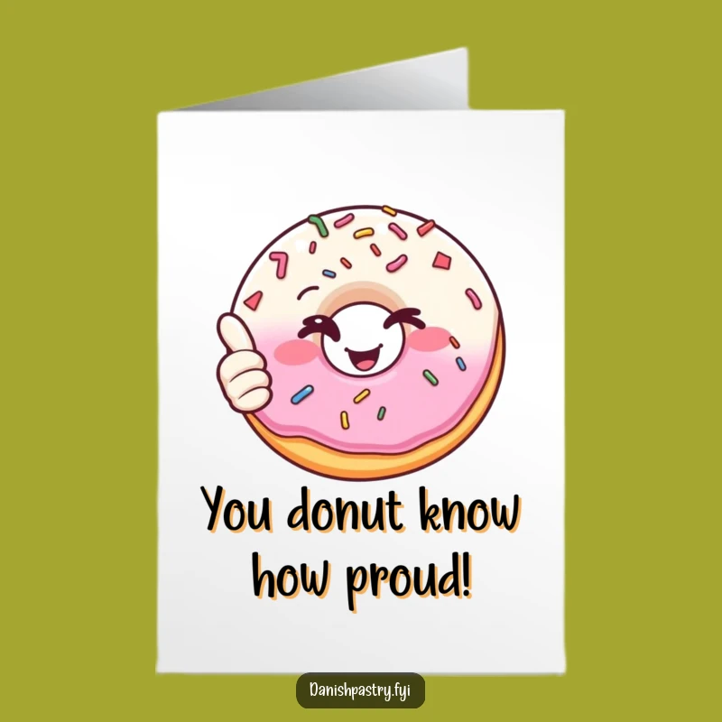 Free Printable Congrats Card: Funny Donut Thumbs Up Winner Downloadable Gift
