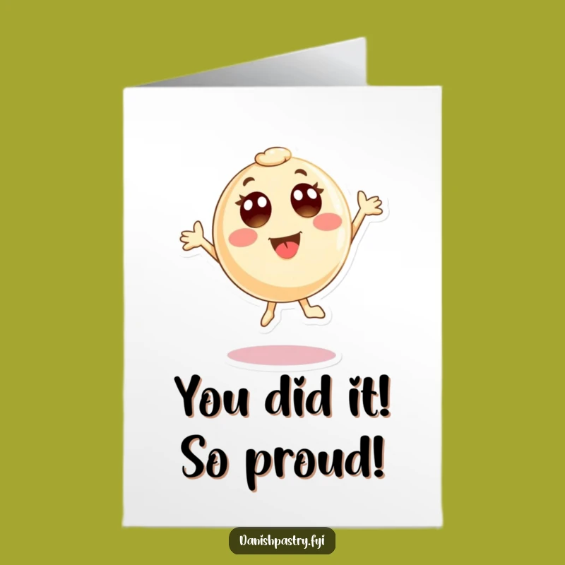 Free Printable Congrats Card: Pastry Jumps High - Celebrate with Humor!