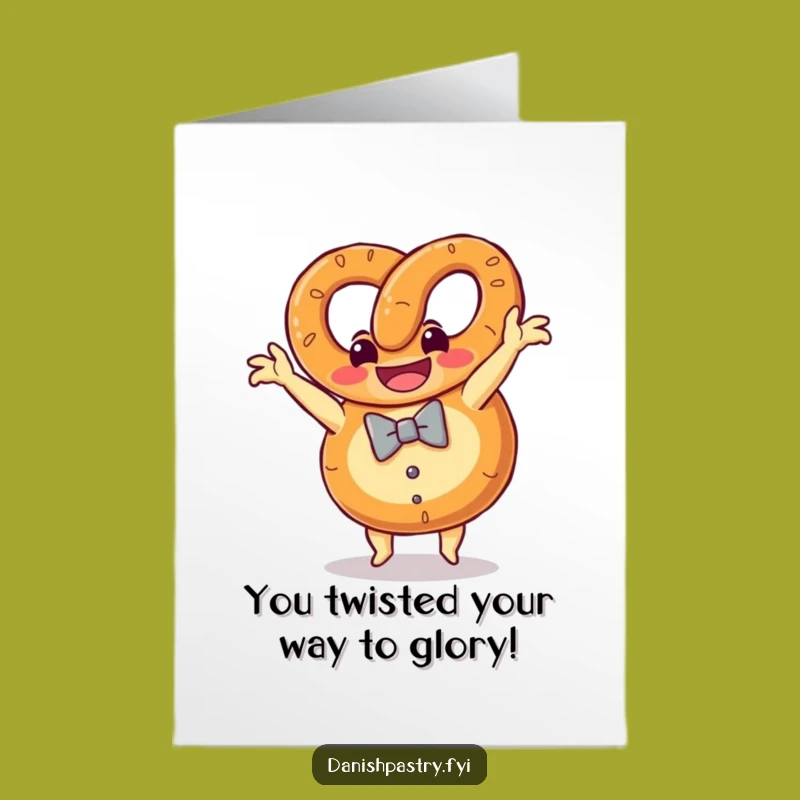 Free Printable Congrats Card: Pretzel Somersault - Humorous Downloadable Gift