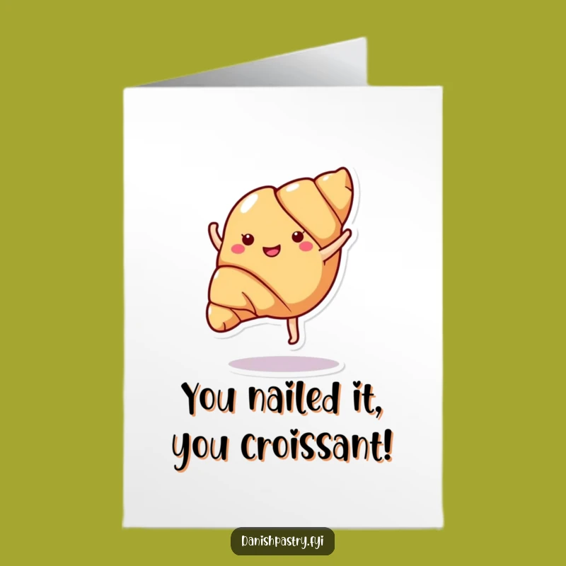 Free Printable Croissant Congrats Card: Hilarious Downloadable Gift for Amazing Feats