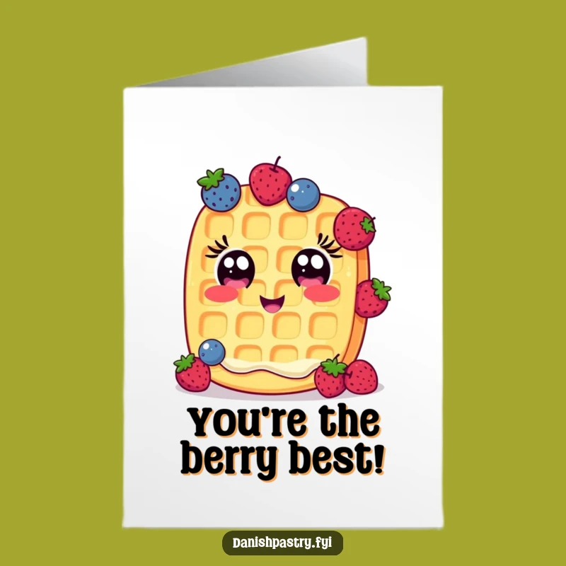 Free Printable Waffle Congrats Card: Juggling Berries Artwork for Cheerful Accomplishments