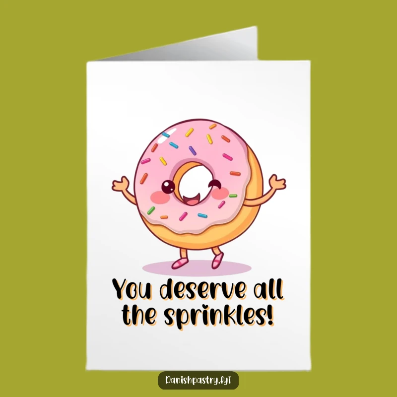 Free Printable Donut Congrats Card: Funny Dancing Pastry Downloadable