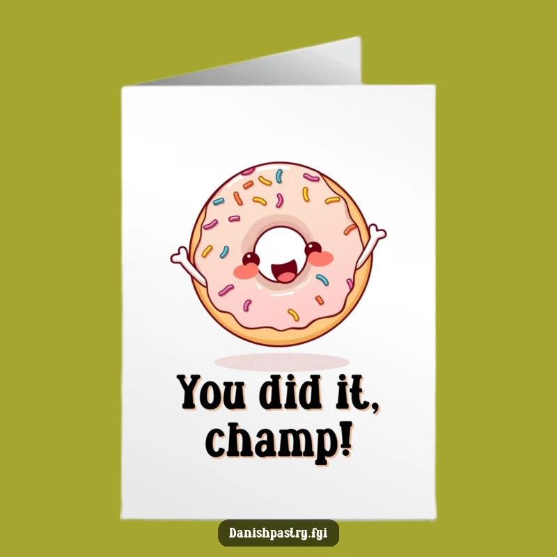 Free Printable Congrats Card: Energetic Donut Skipping Rope - Fun Downloadable Gift