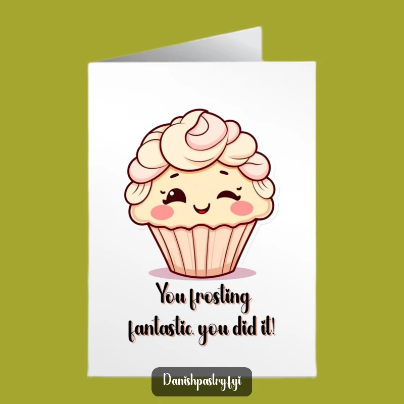 Free Printable Congrats Card: Winking Cupcake Humor for Your Downloadable Celebration Gift