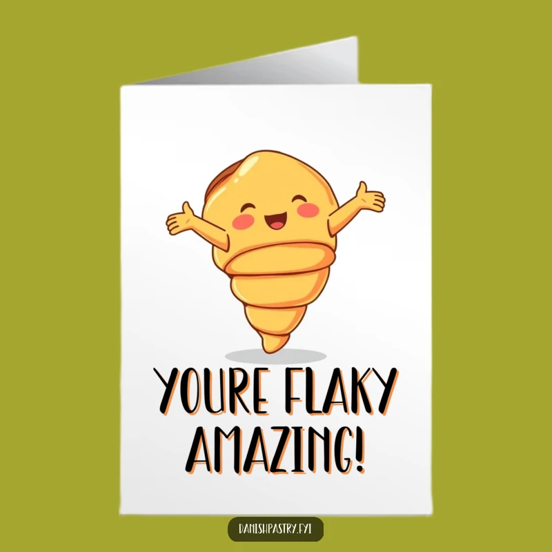 Free Printable Congratulations Card: Croissant Cartwheel - Energetic Downloadable Gift